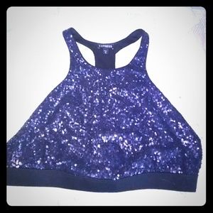 Express Sequined Halter Top