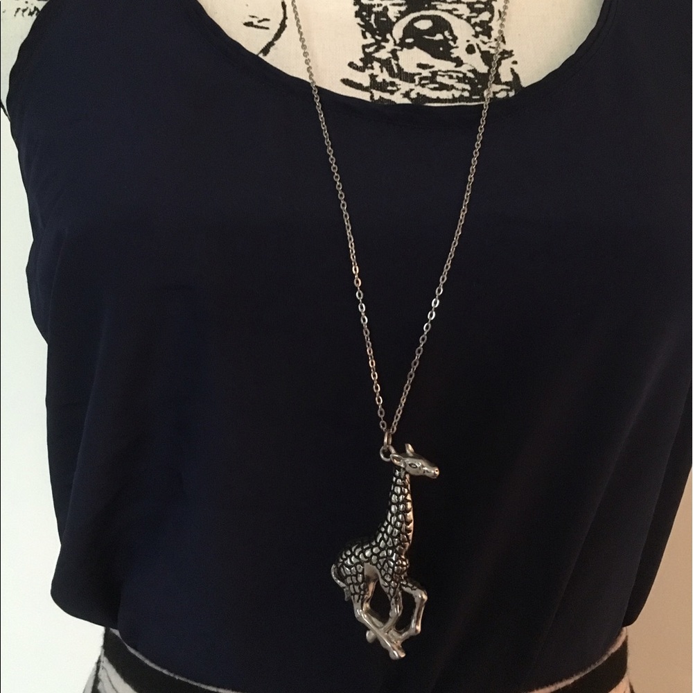 Silver Giraffe Necklace