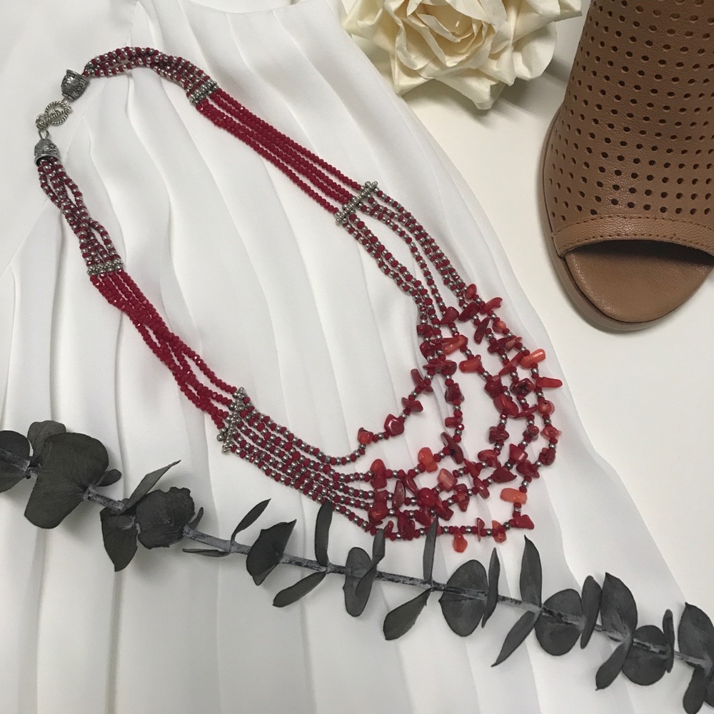 NEW!!! Red layered Cherry necklace