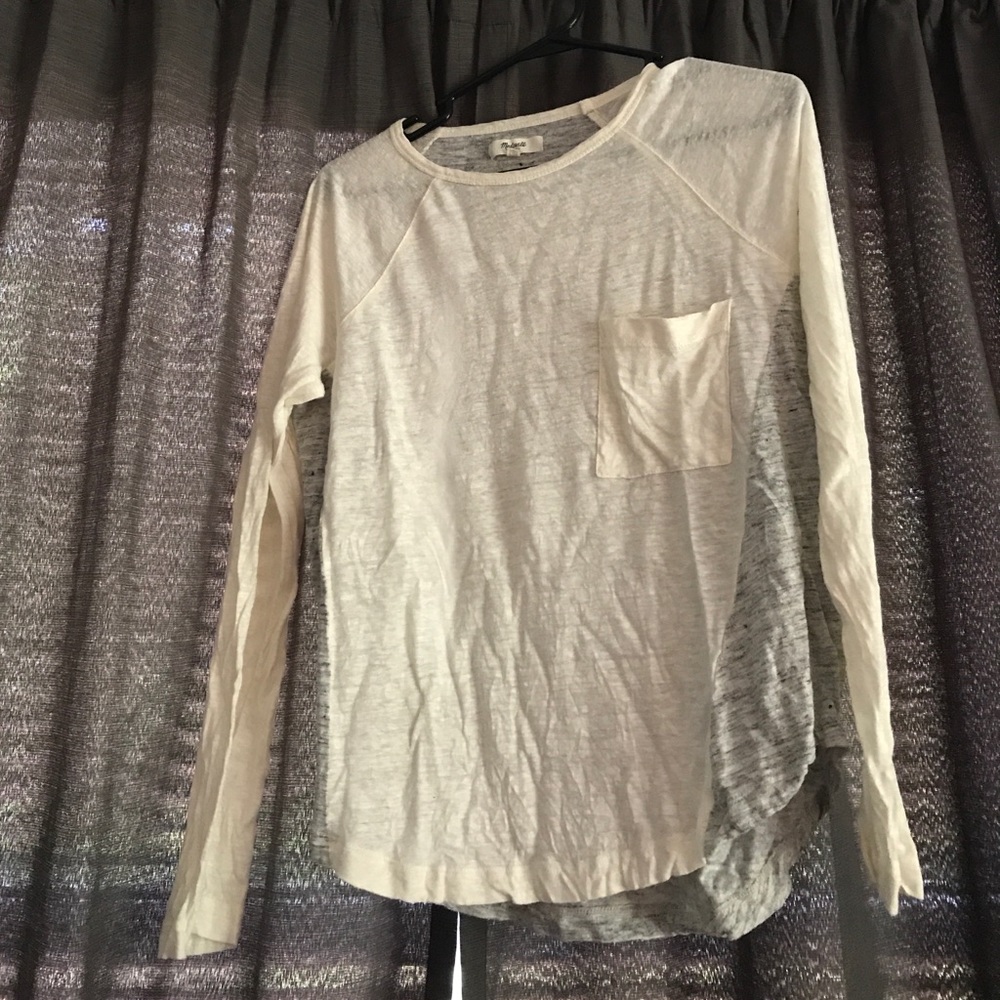 Madewell Grey and White Shirt