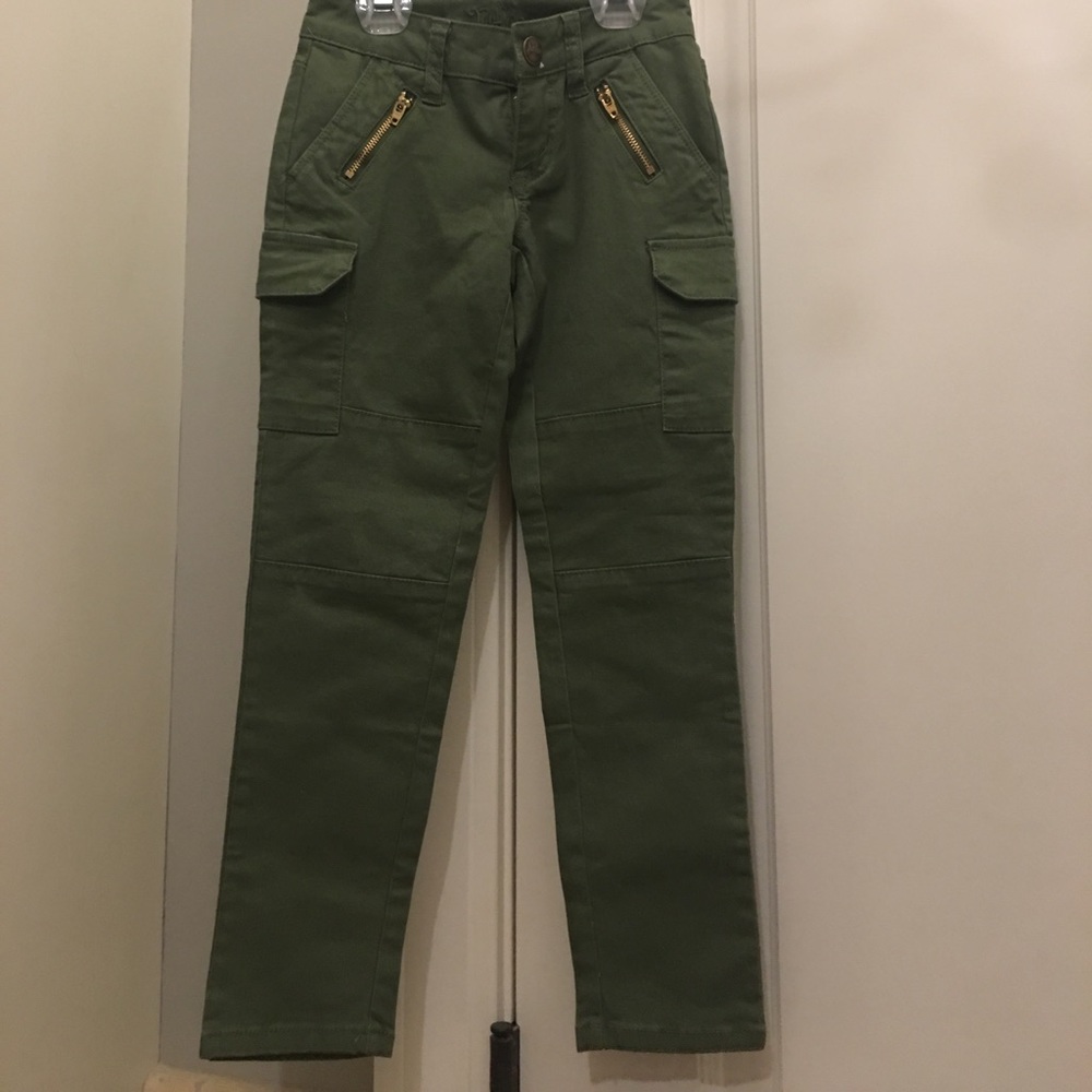 Justice army green pants - girls size 6