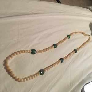 super cute cream and green stone necklace!