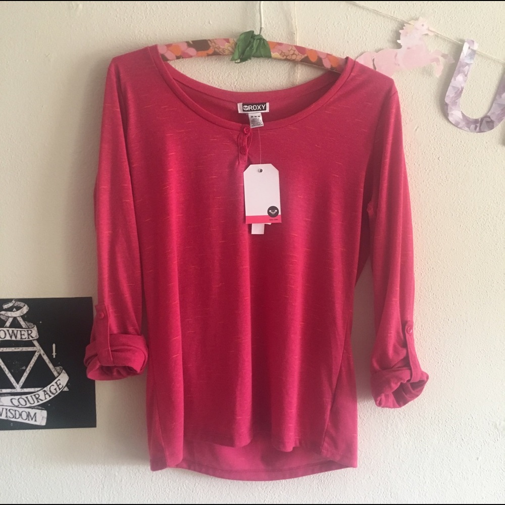 NWT Pink ROXY Long Sleeved Shirt
