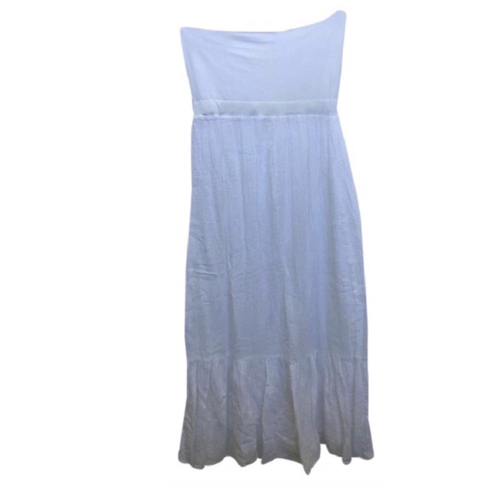 Spendid Strapless White Cotton Dress
