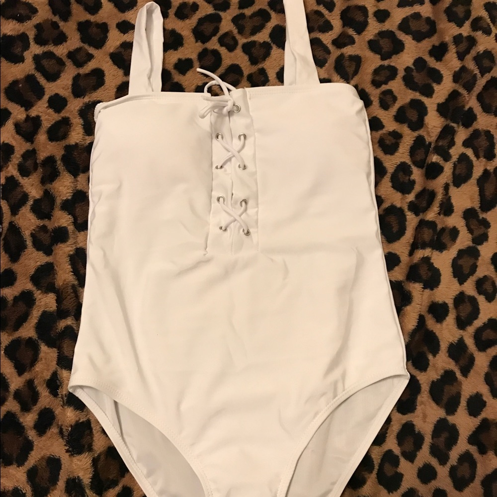 White one piece swimsuit