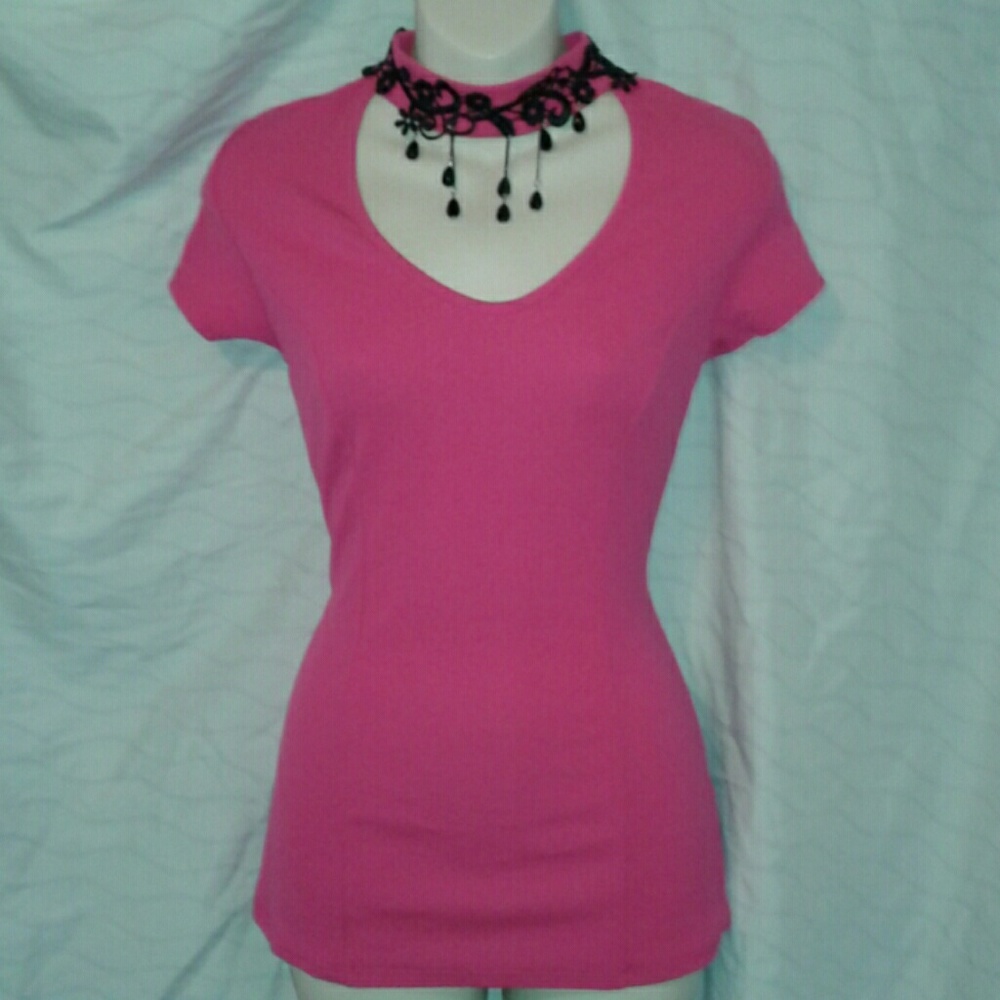 Hot pink choker top