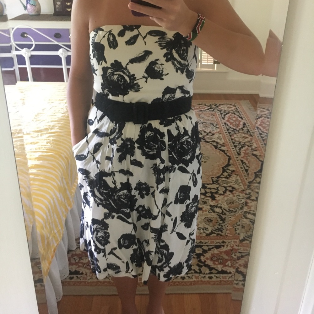 Ann Taylor Loft Silk/Cotton Strapless Dress