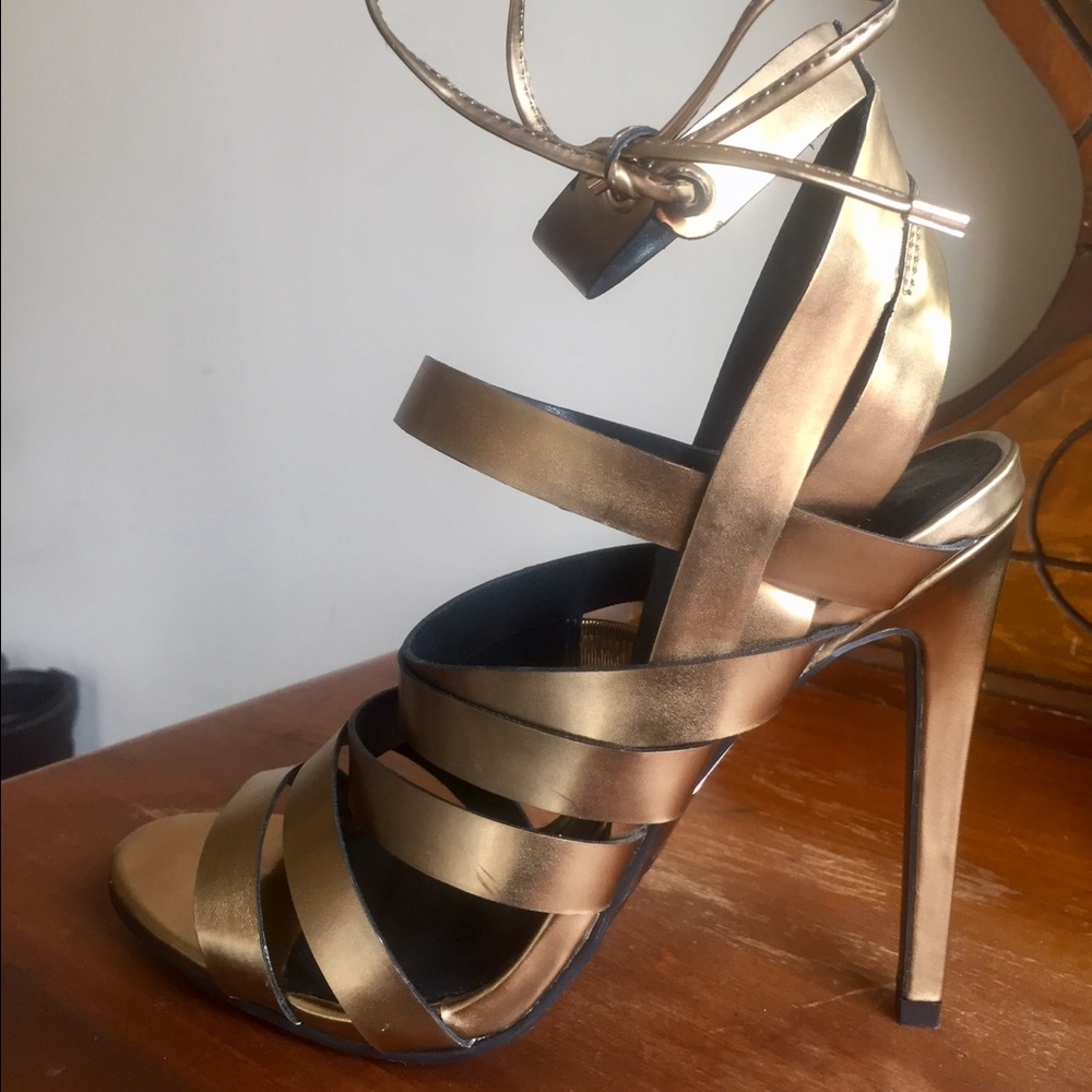 Rosie Gold Heeled Sandal