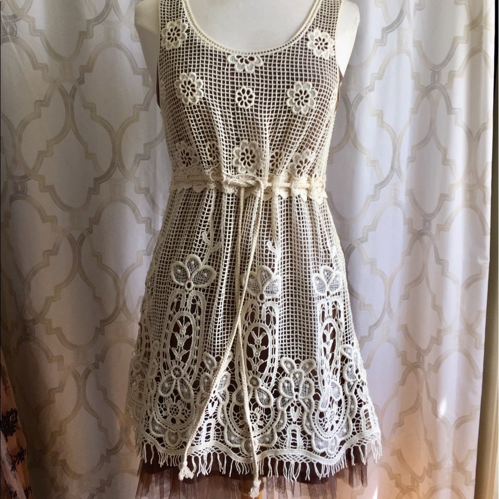 Charming Two-Piece Crochet Dress