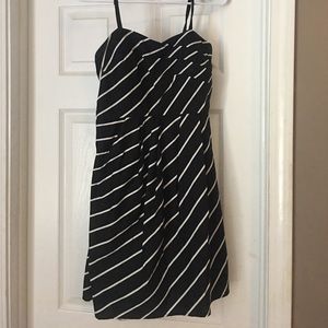 Black and white striped dress
