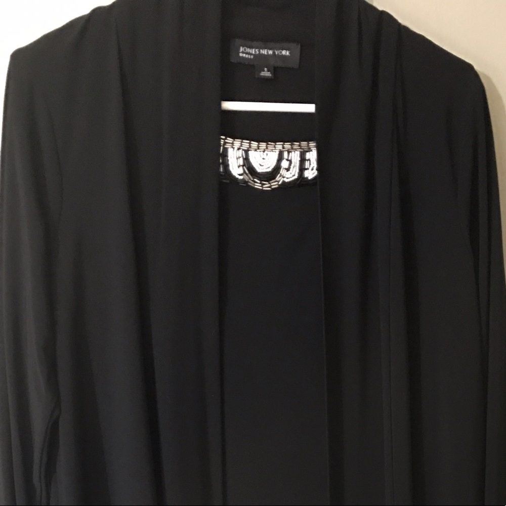 Black dress with attached jacket