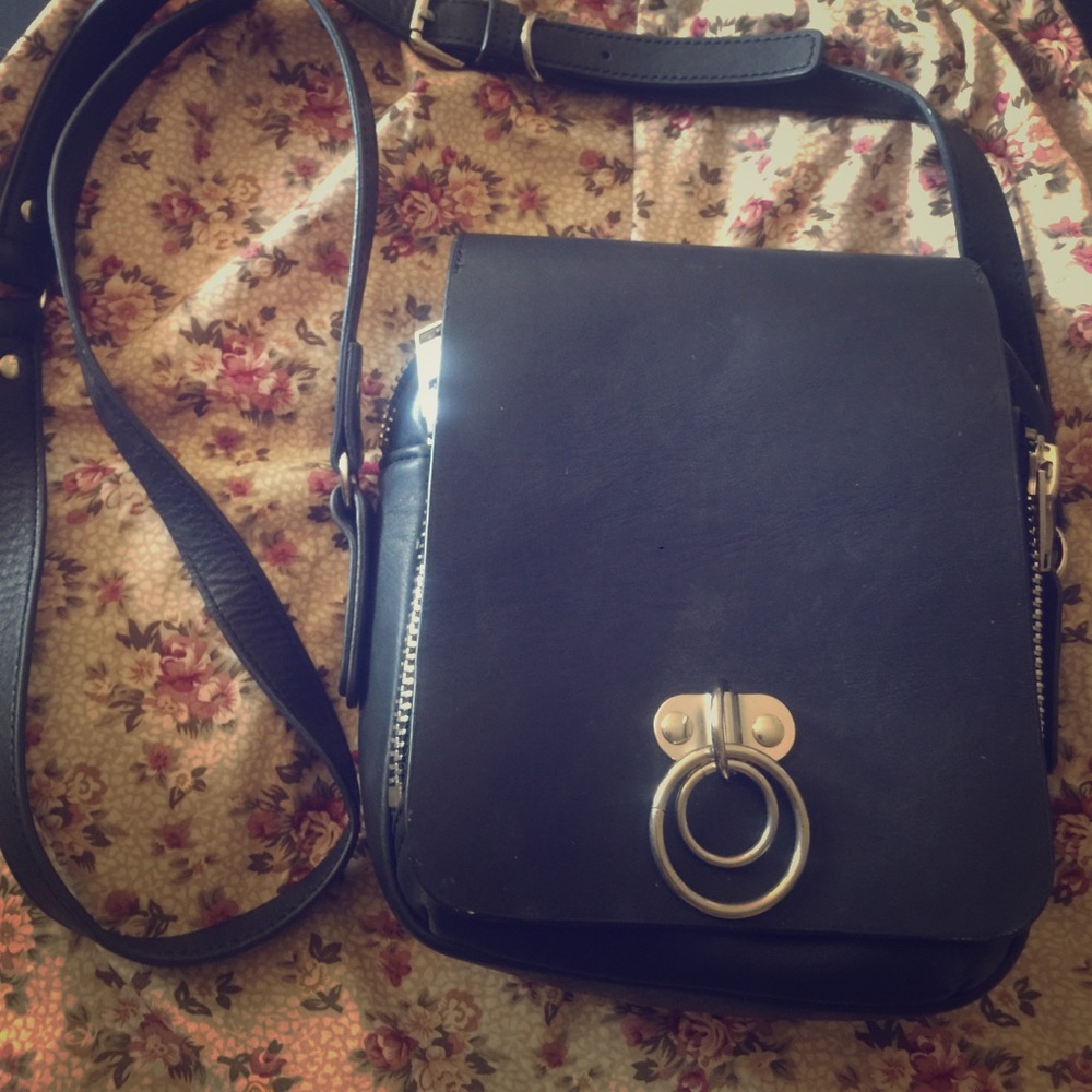 1 day SALE UNIF vault bag black leather goth