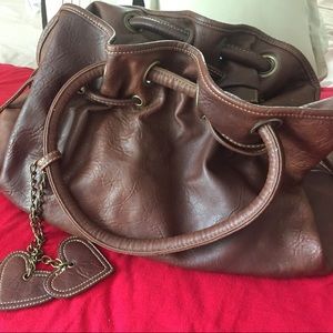 Big brown hobo style bag with straps
