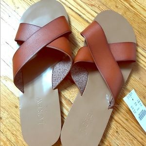 J. Crew Fact Seaside Sandal, Sz 7, True Tan, NWT