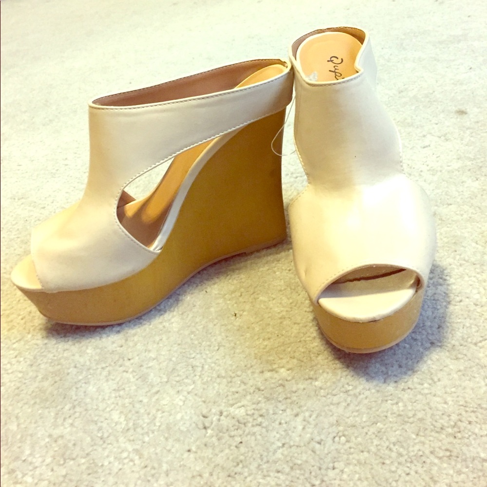 Tan wedges from Charlotte Russe