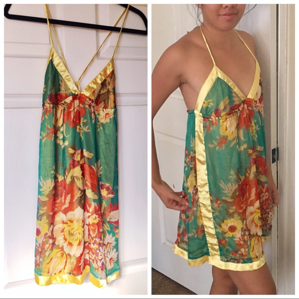 Floral print satin dress by double zero