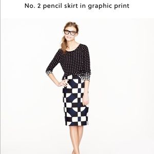 J.Crew No. 2 pencil skirt in graphic print