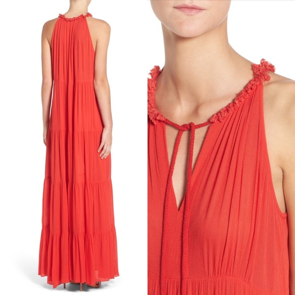 NWT Ella Moss Red Tiered Maxi - Picture 2 of 3