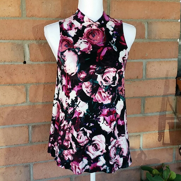 Spense Tops - Spense | Rose Floral Knit Tank Top Sz. M