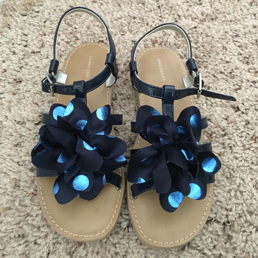 Navy blue lands end sandals