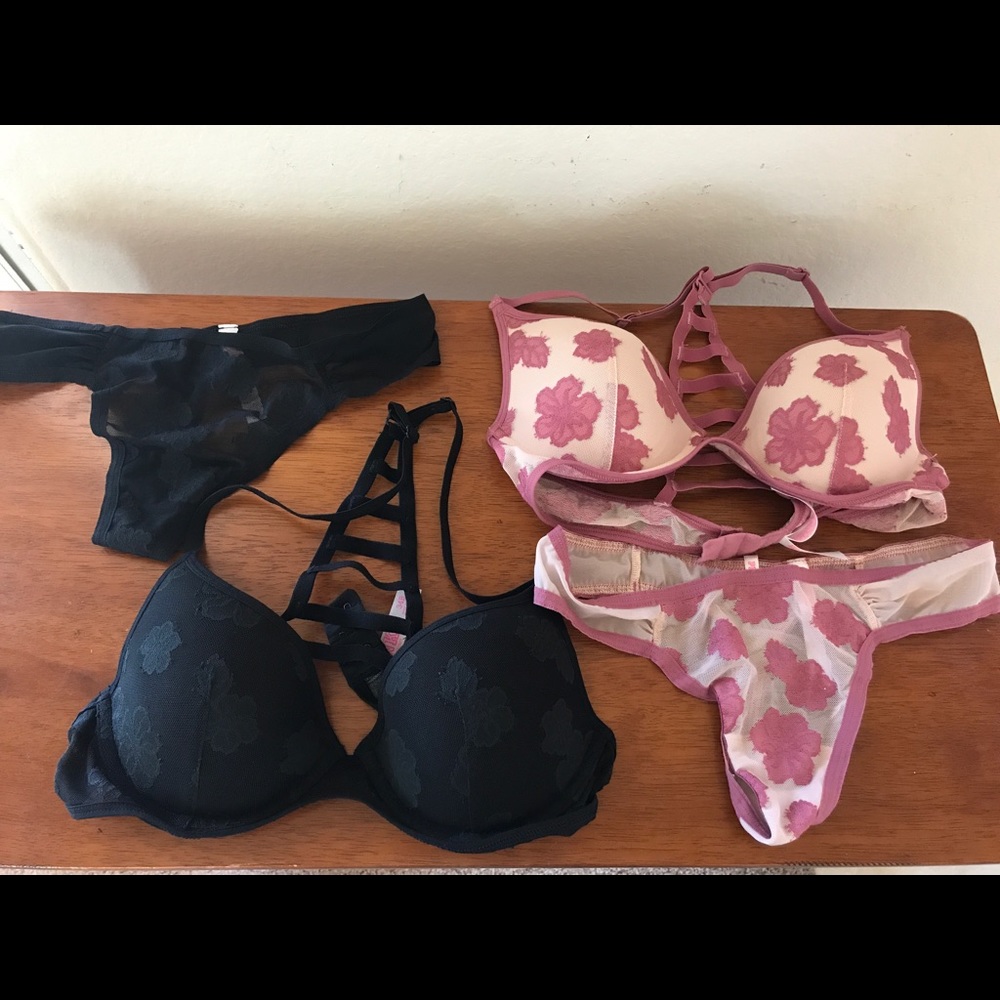Vs Pink bra and thong sets both 34B and M thong