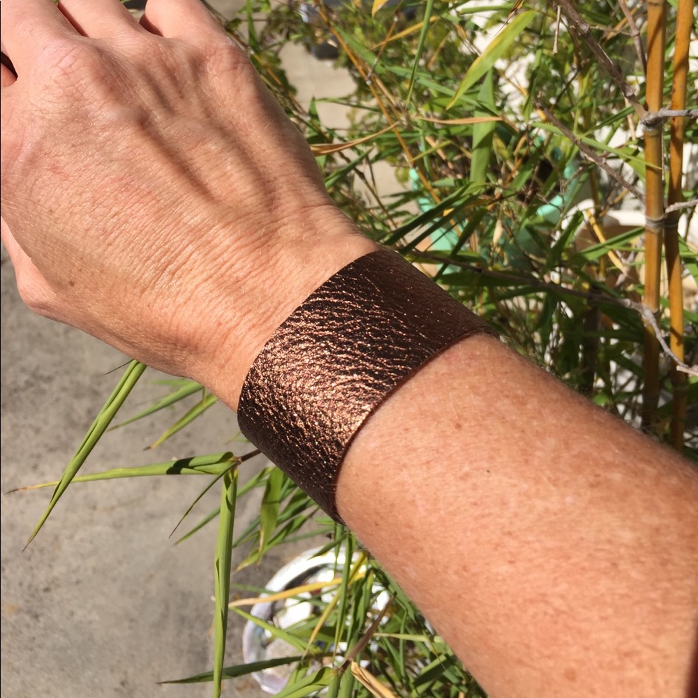 Bronze leather cuff