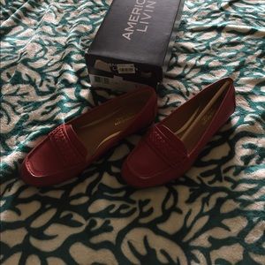 red braided front loafer