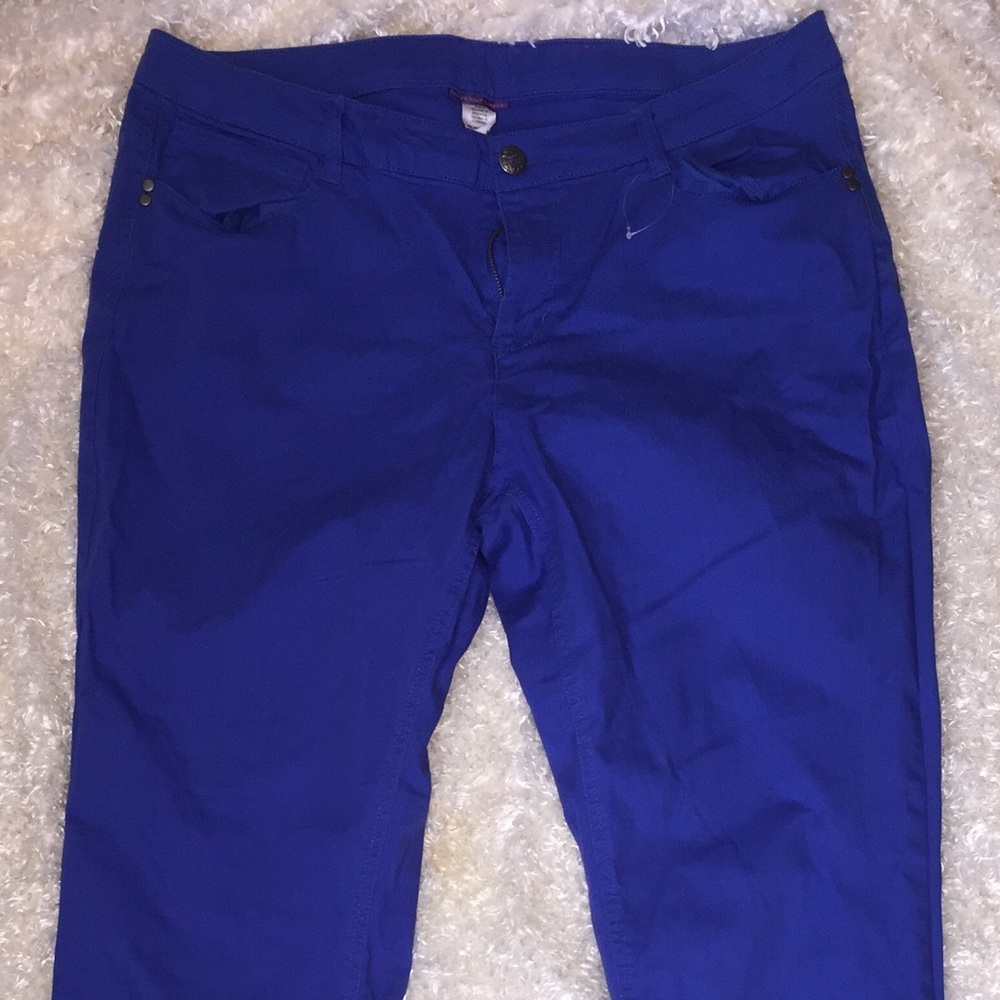 Blue straight leg pants