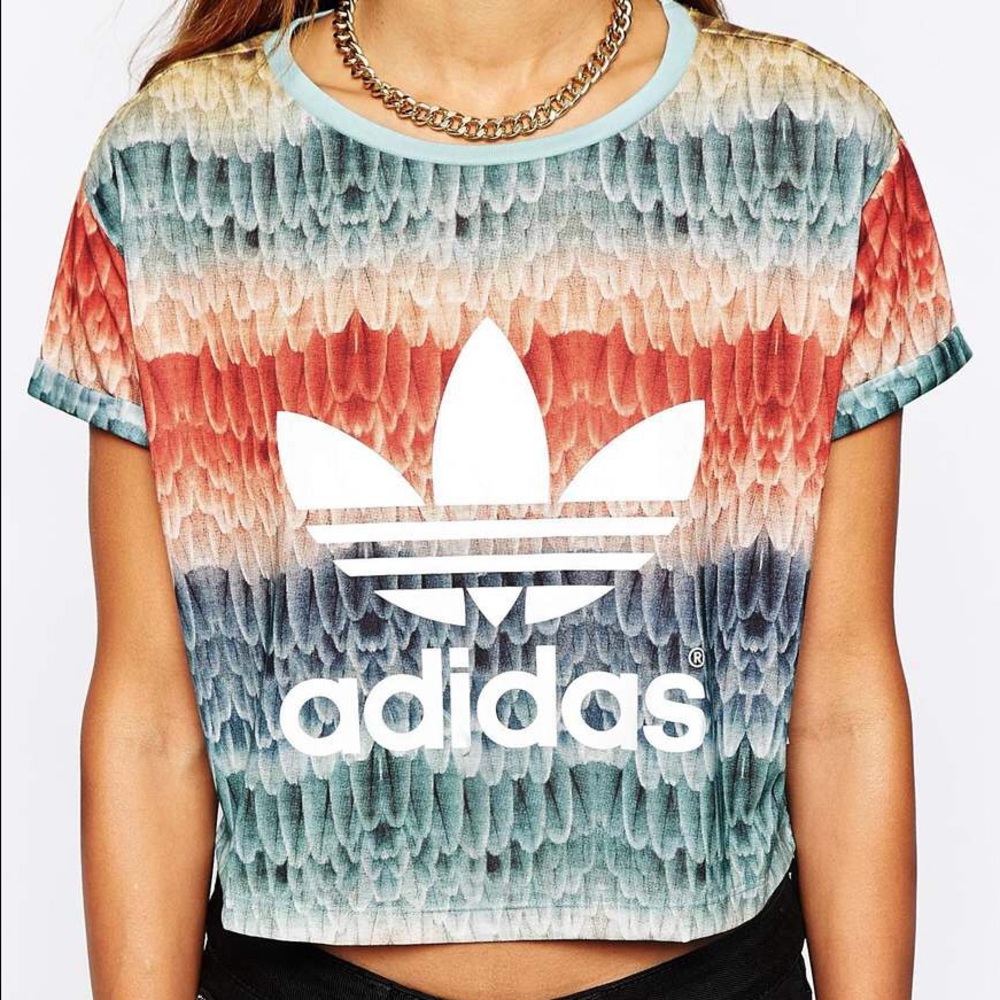 Adidas farm feather crop tee