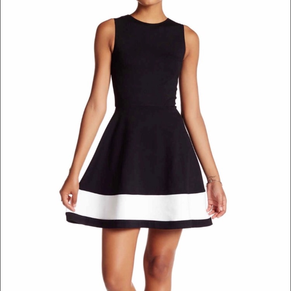 Black Dress with White Stripe