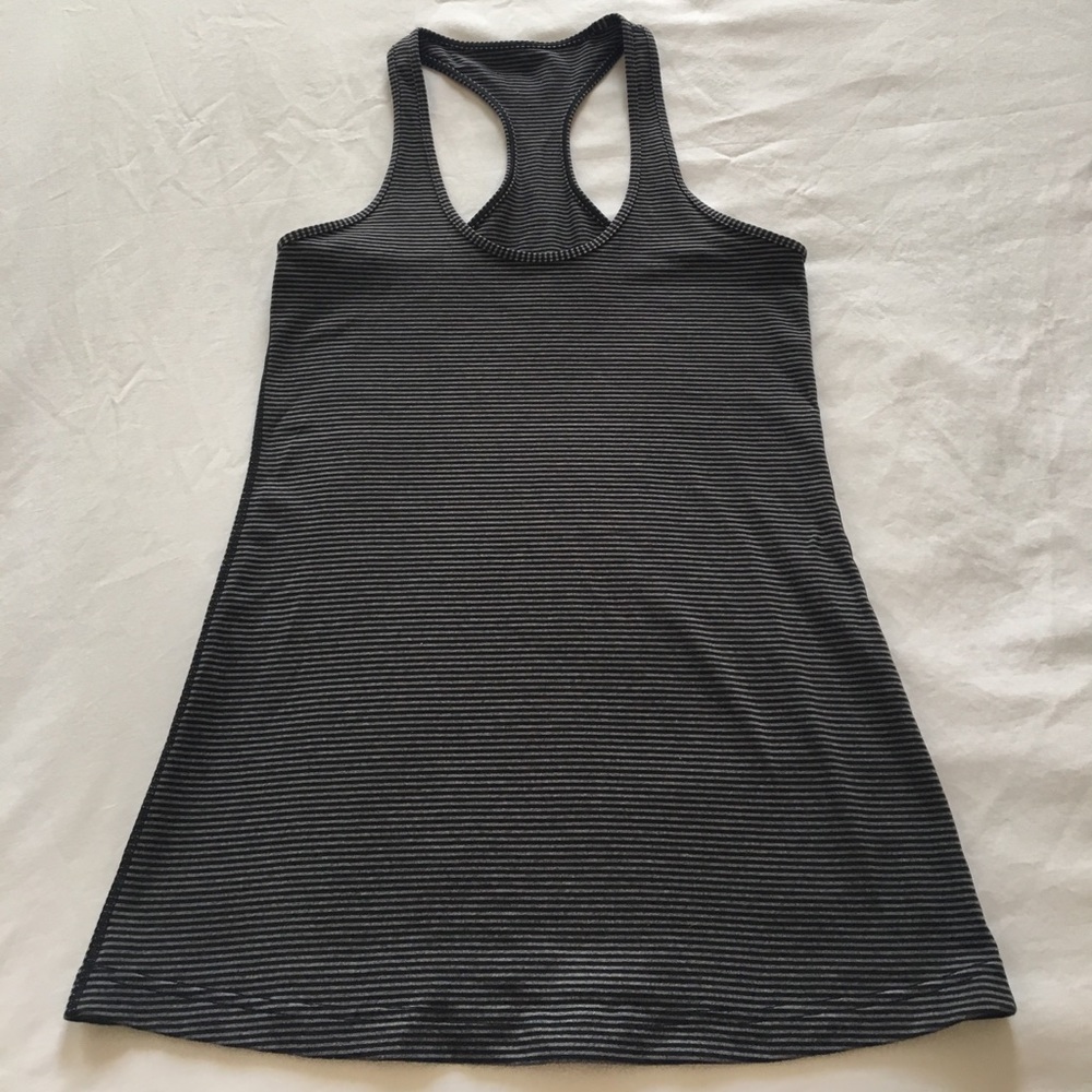 Lululemon cool racerback in black/grey stripe