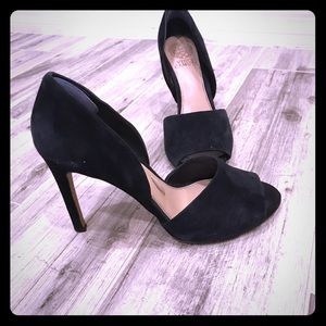 Vince Camuto black suede heels