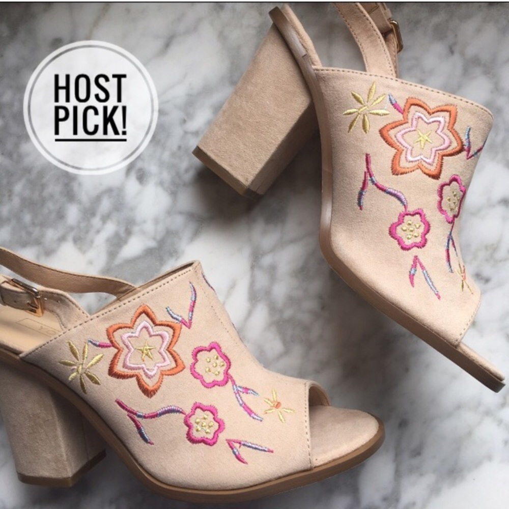 Embroidered Mule Slingback - Picture 1 of 8