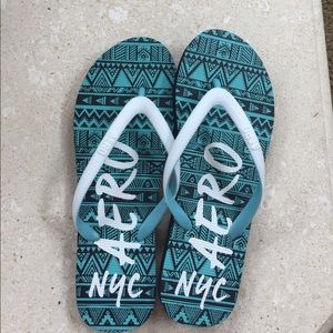 Tribal pattern flip flops