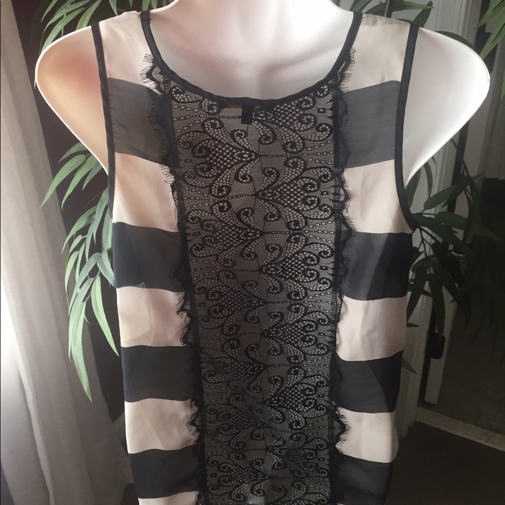 Sexy lace back sheer top