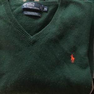 Green Polo by Ralph Lauren 100% Lambswool Sweater