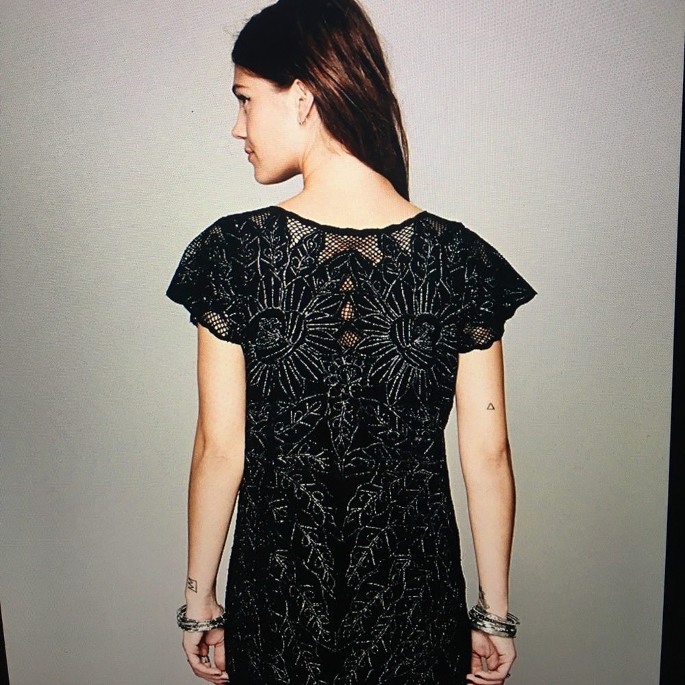 NWOT Free People Lurex Cut Out Dress - Picture 2 of 4