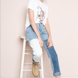 Like New Brandy Melville Patch Jeans & Stickers!
