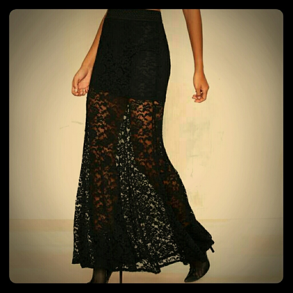 Nasty Gal lace maxi skirt