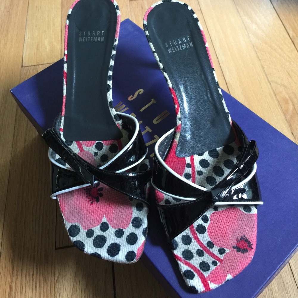 Stuart Weitzman patent sandals, 8.5 Narrow
