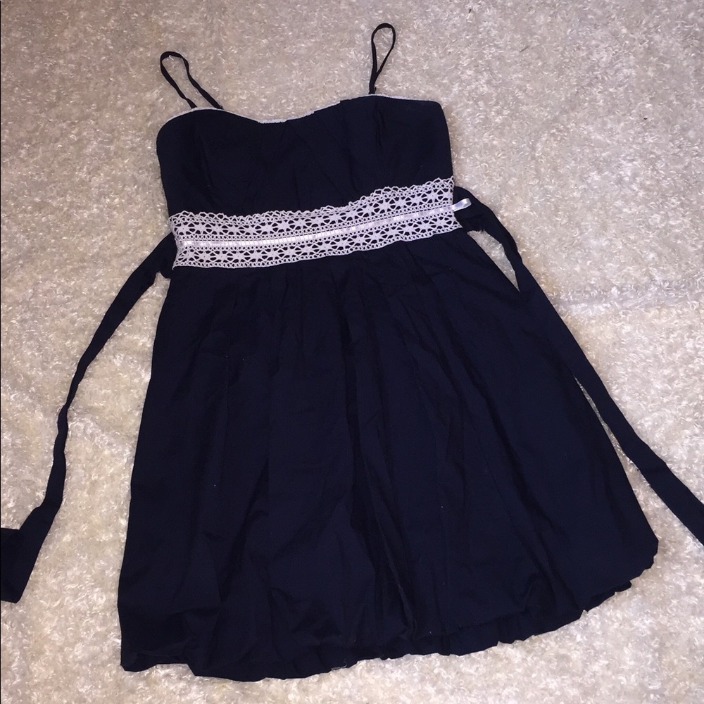 Junior size summer dress, navy blue