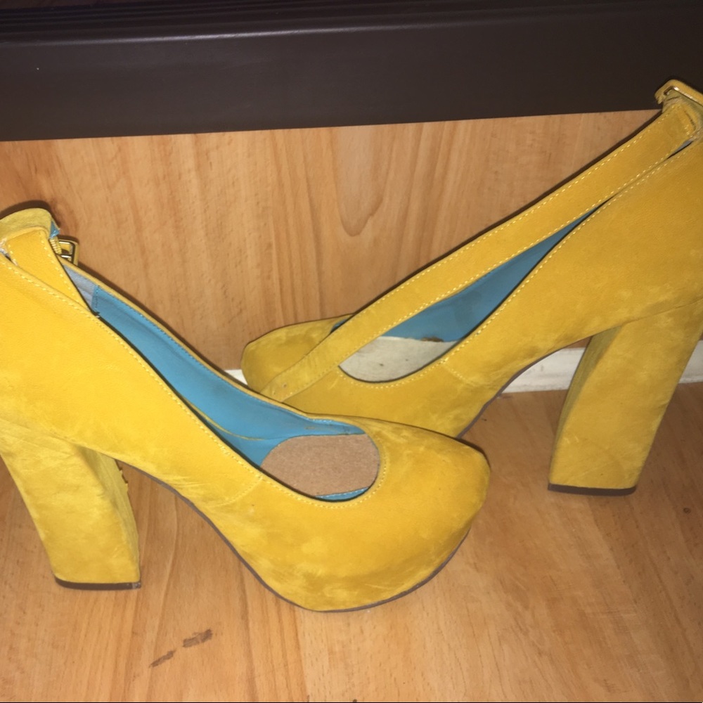 Mustard yellow high heels