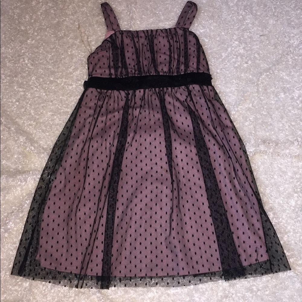 Girls dress, pink and black