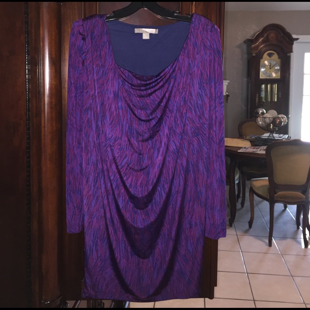 Long sleeve Silk-like Shift dress