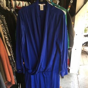 Diane Von Furstenburg silk dress blue size 12