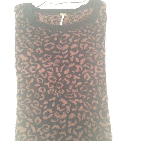 Free People Leopard Print Alpaca Blend Sweater - Picture 2 of 3