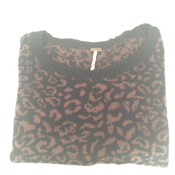 Free People Leopard Print Alpaca Blend Sweater - Picture 3 of 3