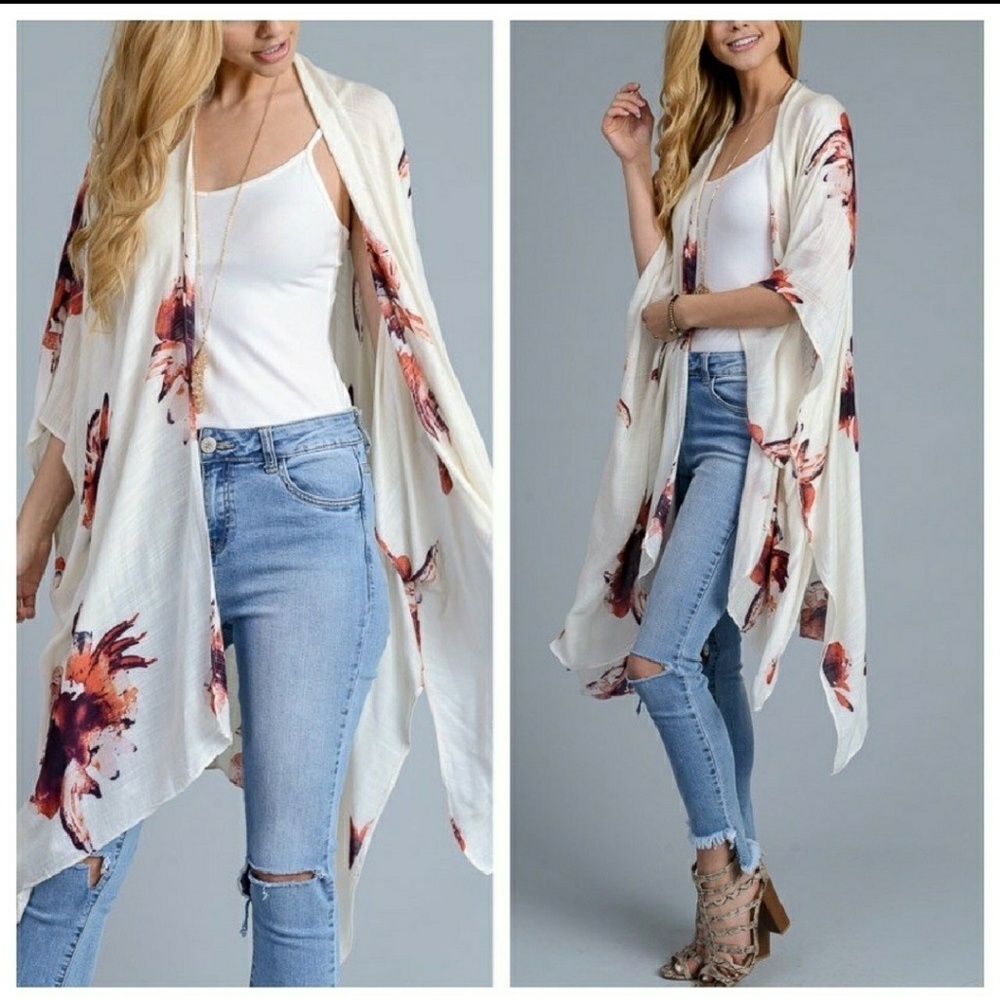 SOLD OUT - Ivory Garden Party Kimono - Picture 2 of 6