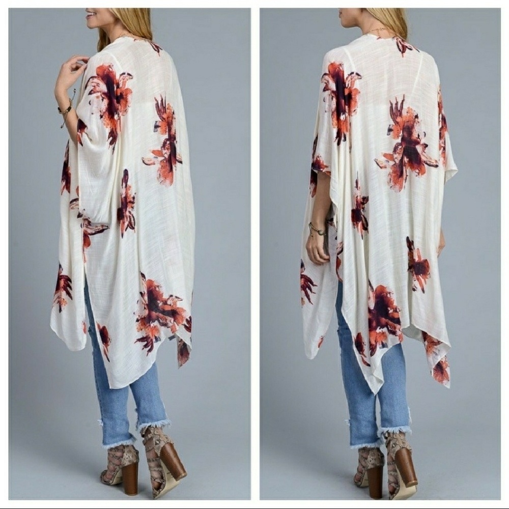 SOLD OUT - Ivory Garden Party Kimono - Picture 3 of 6