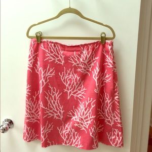 346 Brooks Brothers coral print A line skirt